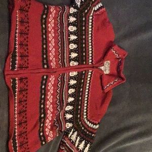 Not so ugly Christmas sweater. Zip up cardigan